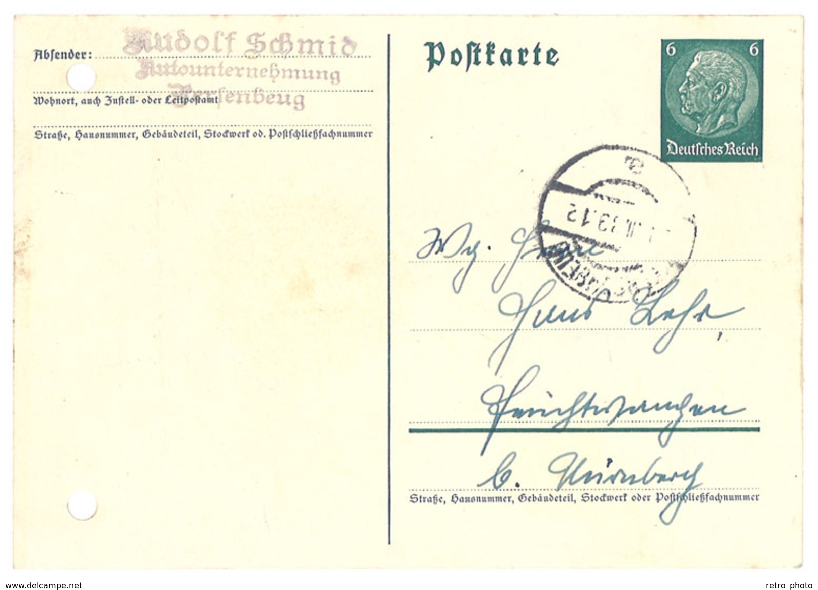 Carte Commerciale Allemagne - Entier Postal - Advertising