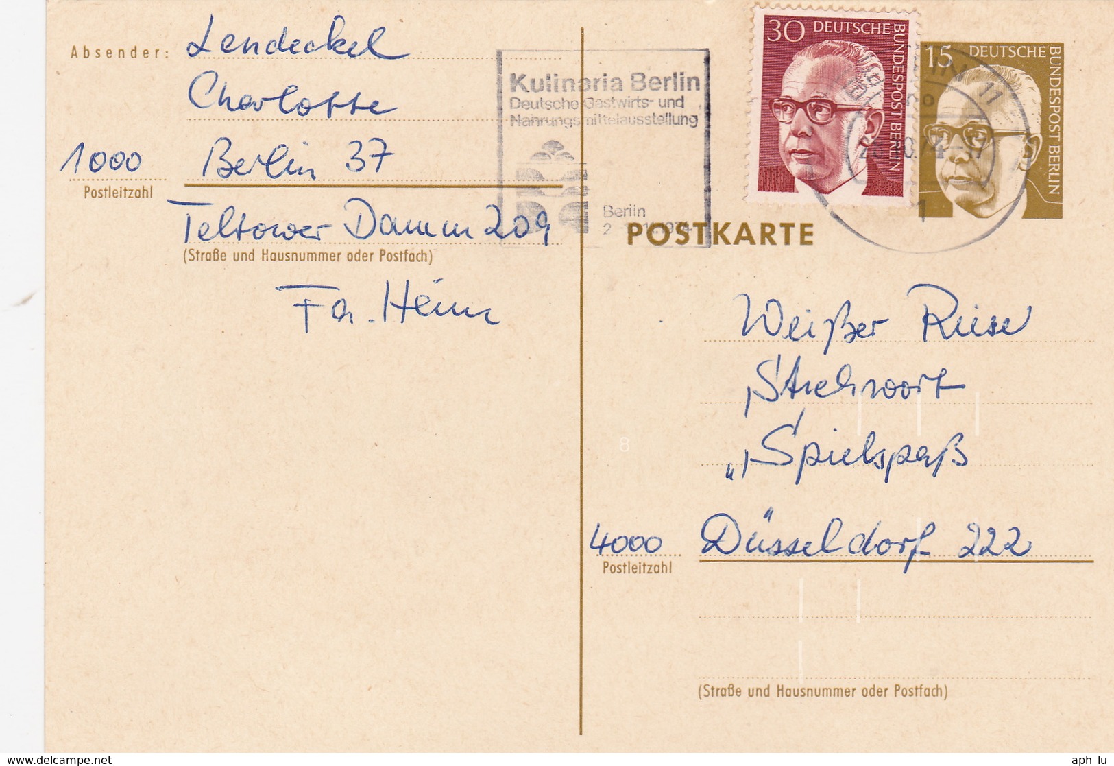 Postkarte Berlin P 81 Mit Zusatzfrankatur MiNr. 363 (ak0598) - Postkarten - Gebraucht