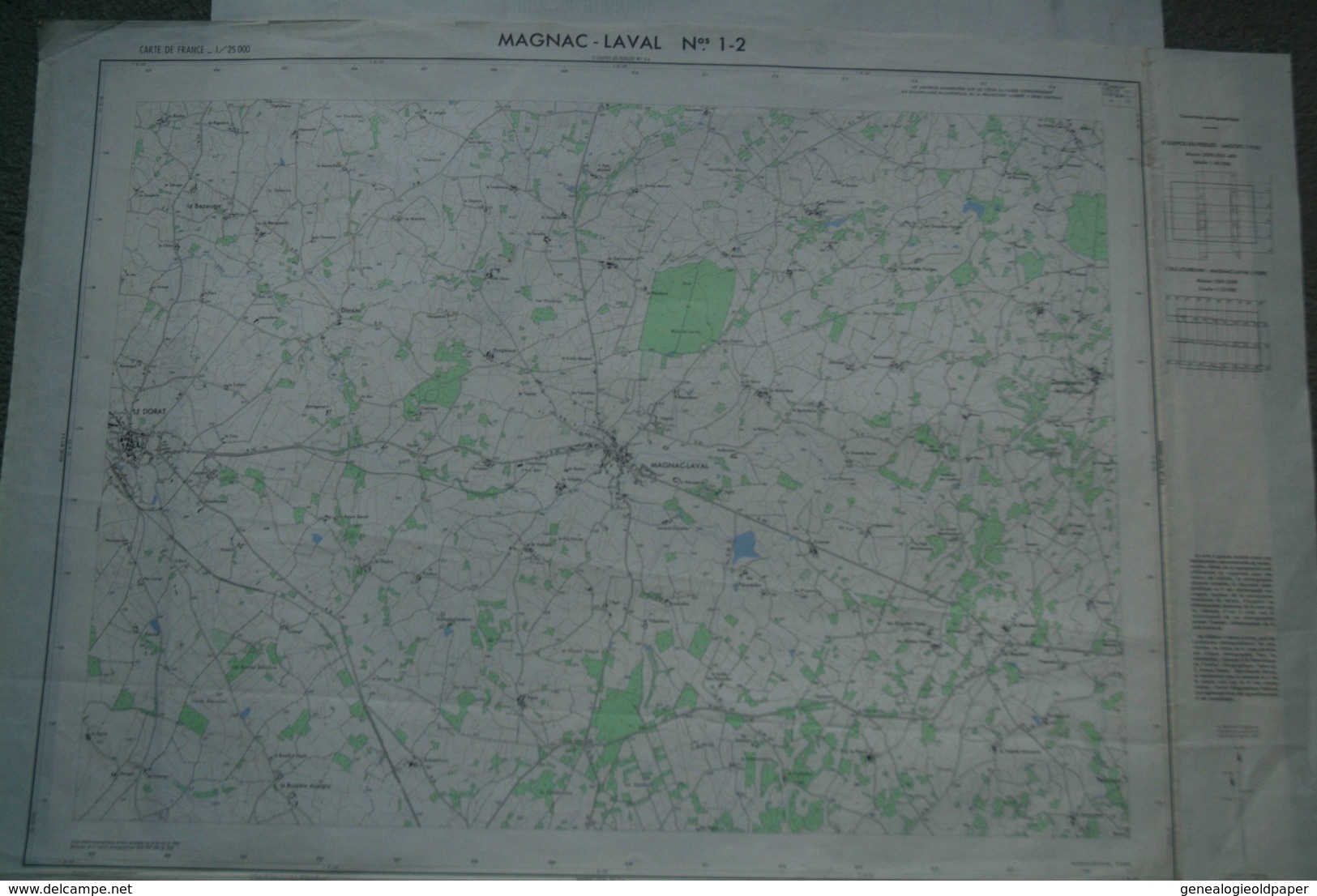 87 - MAGNAC LAVAL- PLAN TOPOGRAPHIQUE 1965- LE DORAT-DOMPIERRE LES EGLISES-DINSAC- N° 1-2- ESCURAT- RARE - Mapas Topográficas