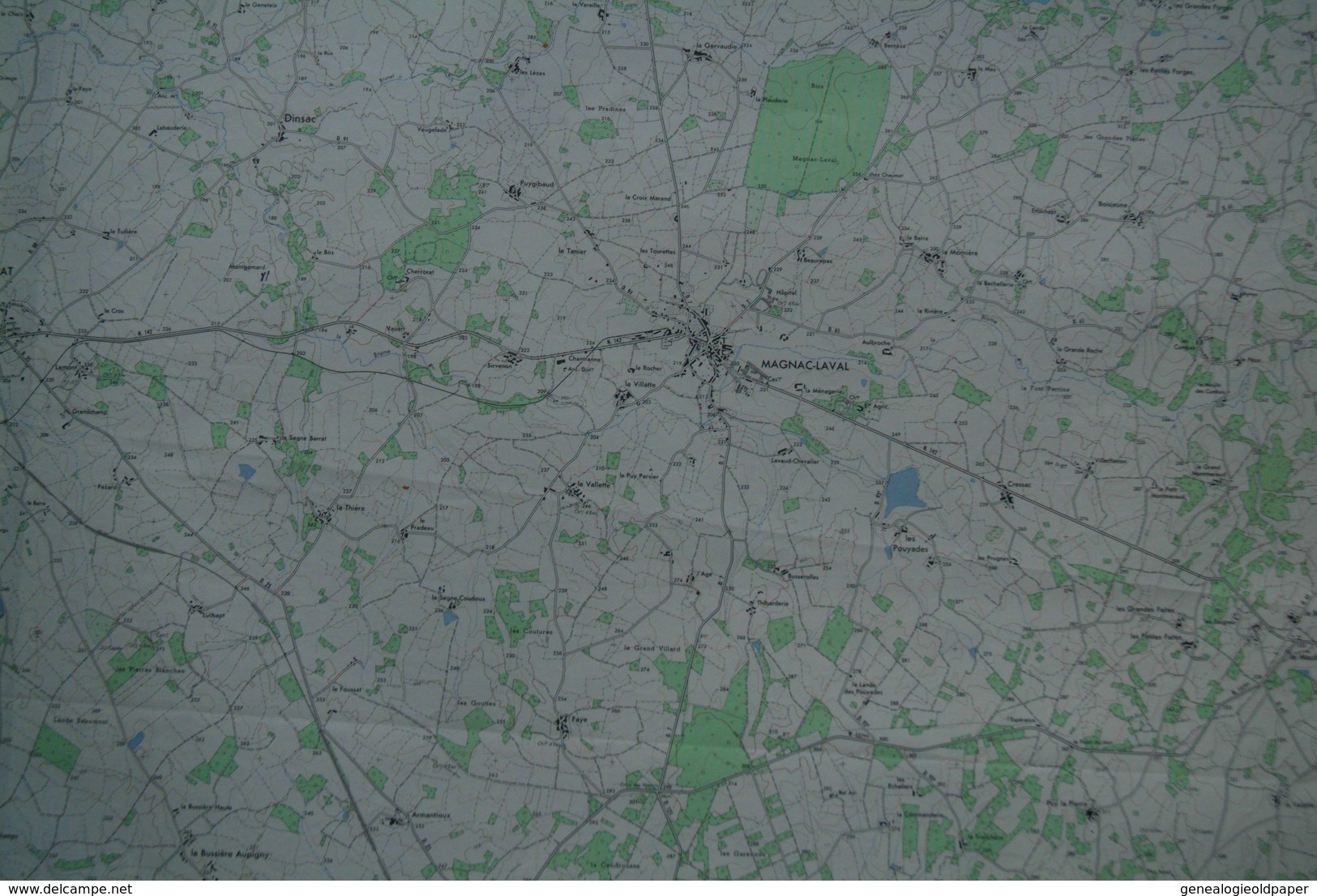 87 - MAGNAC LAVAL- PLAN TOPOGRAPHIQUE 1965- LE DORAT-DOMPIERRE LES EGLISES-DINSAC- N° 1-2- ESCURAT- RARE - Topographical Maps