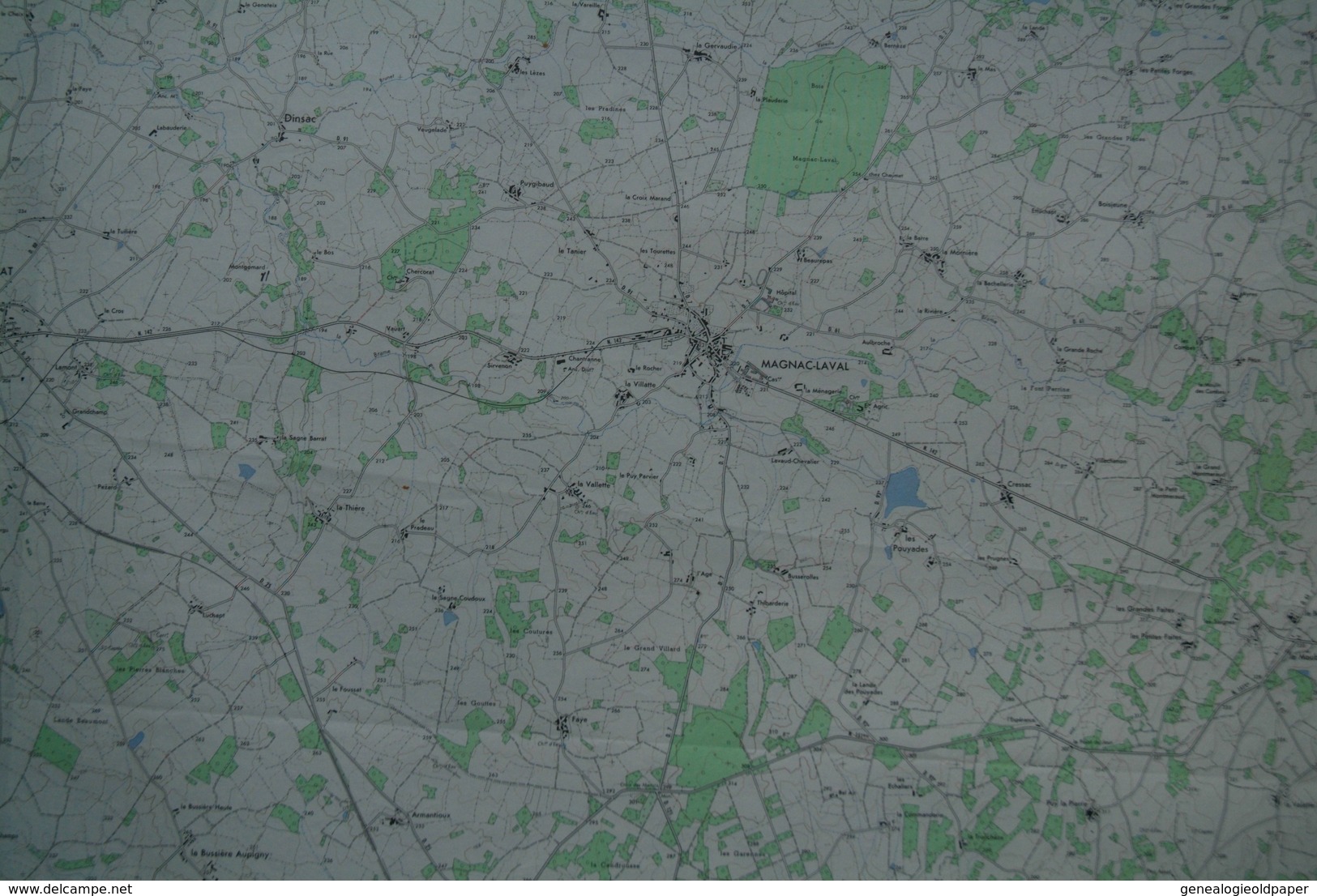 87 - MAGNAC LAVAL- PLAN TOPOGRAPHIQUE 1965- LE DORAT-DOMPIERRE LES EGLISES-DINSAC- N° 1-2- ESCURAT- RARE - Topographische Karten