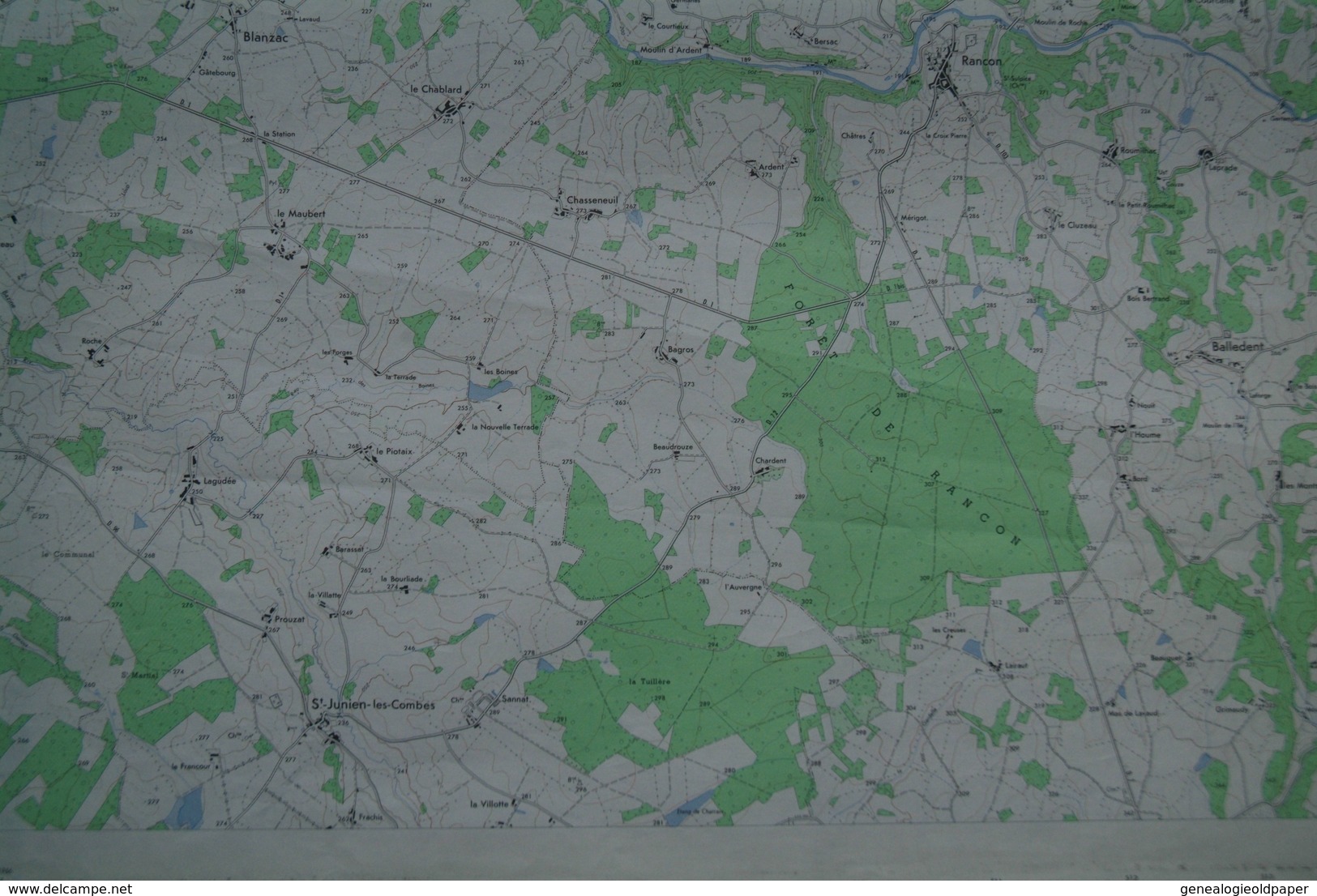 87 - MAGNAC LAVAL- PLAN TOPOGRAPHIQUE 1959 - RANCON-SAINT JUNIEN LES COMBES-BLANZAC-BALLEDENT-VILLEFAVARD- RARE - Topographische Kaarten