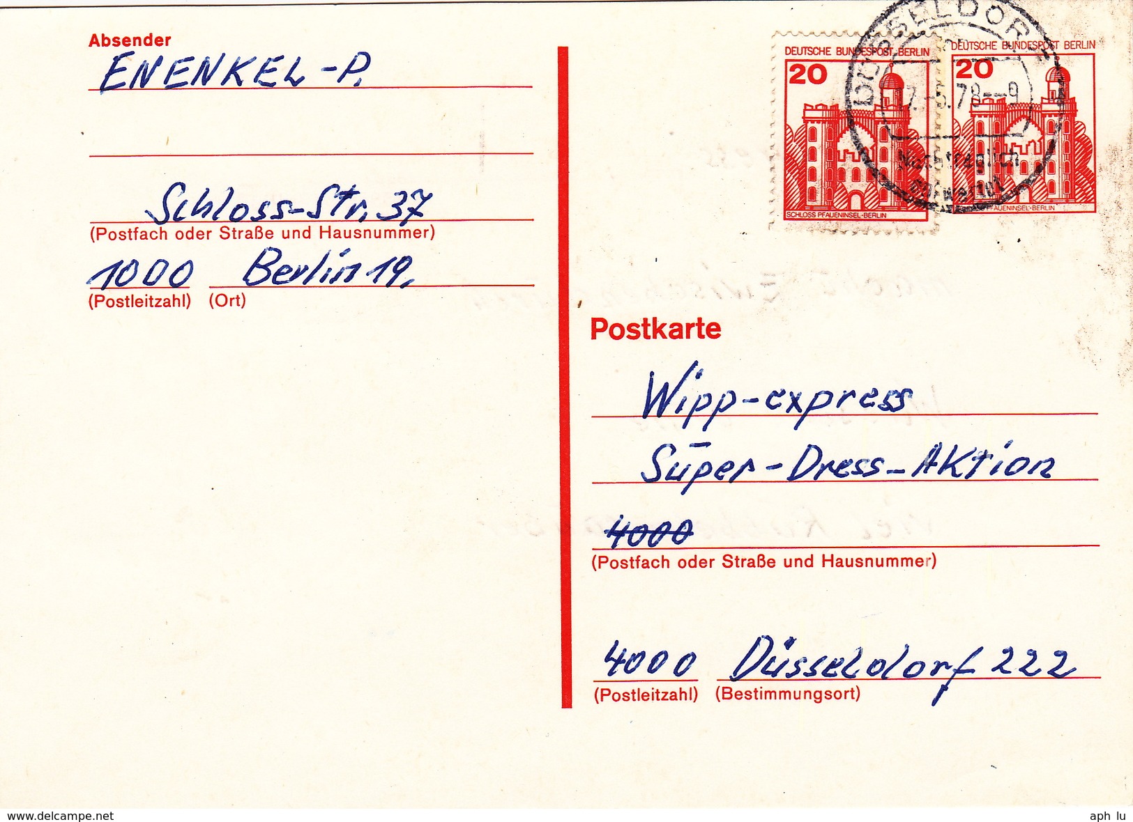 Postkarte Berlin P 103 Mit Zusatzfrankatur MiNr. 533 (ak0610) - Postcards - Used