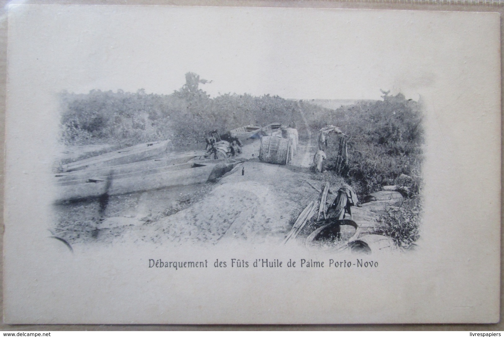 Benin Dahomey  Porto Novo Debarquement Fûts Huile De Palme Cpa - Benín