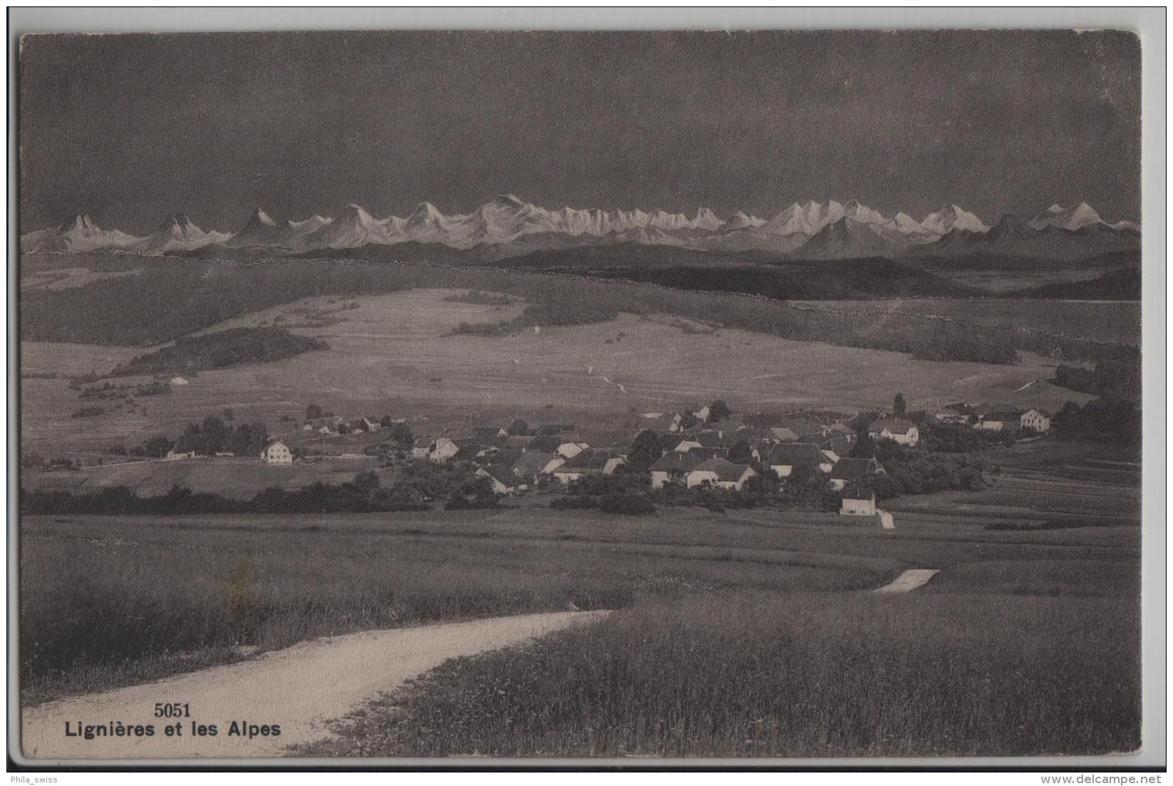 Lignieres Et Les Alpes - Phototypie No. 5051 - Lignières