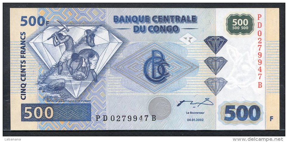 443-Congo Billet De 500 Francs 2002 PD027B    Neuf - Demokratische Republik Kongo & Zaire