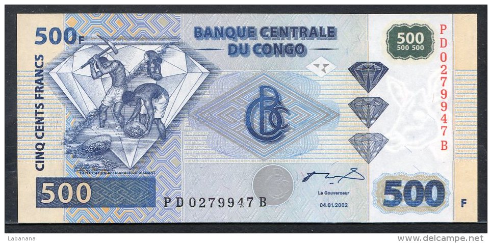 443-Congo Billet De 500 Francs 2002 PD027B    Neuf - République Démocratique Du Congo & Zaïre