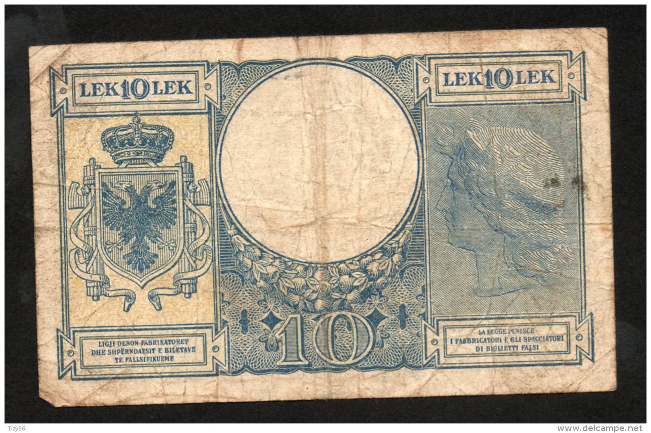 Banconota Albania 10 Lek 1940 Circolata - Albanie