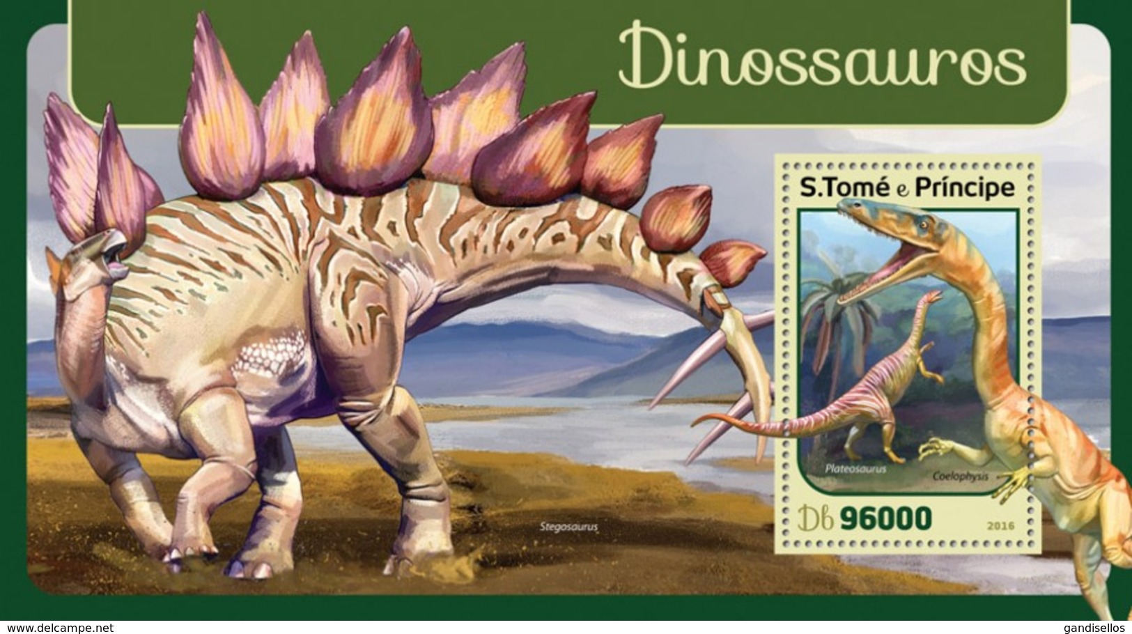 SAO TOME E PRINCIPE 2016 SHEET DINOSAURES DINOSAURIERN DINOSAURIOS DINOSSAUROS DINOSAURI DINOSAURS St16409b - Sao Tome En Principe