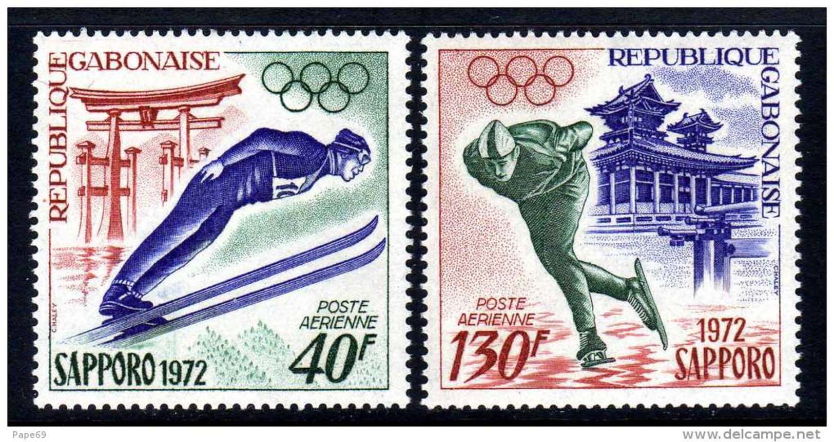 Gabon PA  N° 122 / 23 XX  Jeux Olympiques D'hiver à Sapporo Les 2 Valeurs Sans Charnière,TB - Gabun (1960-...)