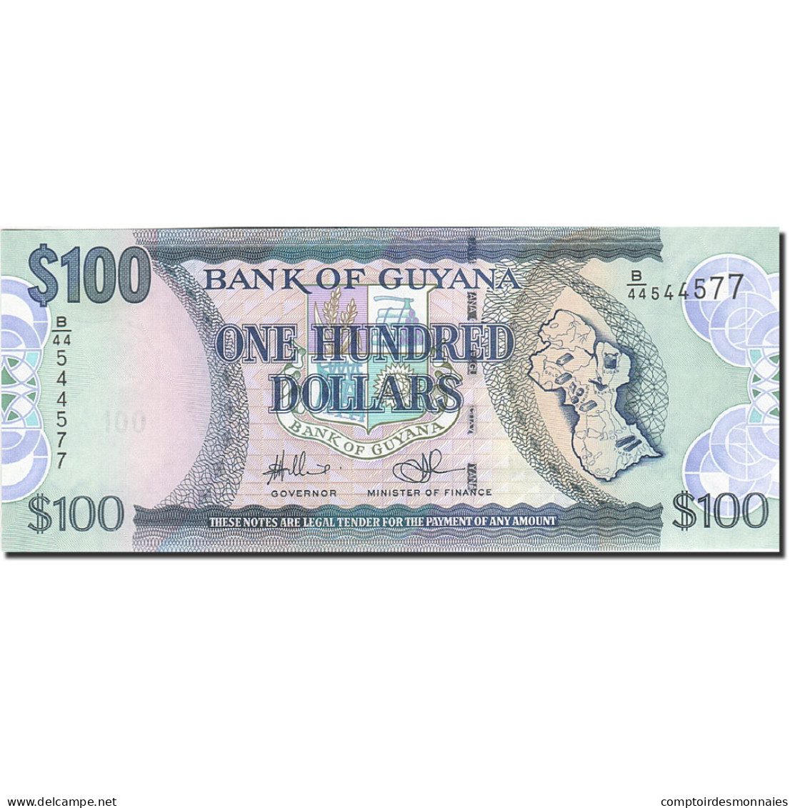 Billet, Guyana, 100 Dollars, 1989-1992, Undated (1989), KM:28, NEUF - Guyana