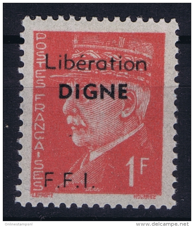 France Liberation: Digne Basses-Alpes Neuf Sans Charniere /MNH/**/postfrisch  Signé - Libération