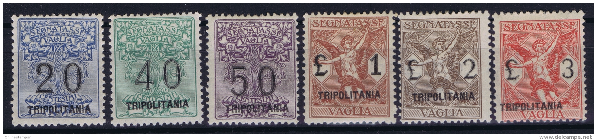 Italy: Tripolitana Sa Segnatasse Vaglia Nr 1 - 6  Mi Nr 1 - 6 Postanweisungsmarken  MH/* Falz/ Charniere CV Sa 6000 - Tripolitania