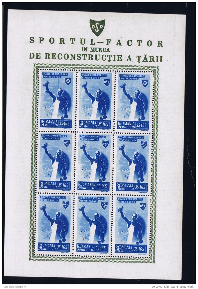 Romenia: 1945 Neuf Sans Charniere /MNH/**/postfrisch Block - Blocs-feuillets