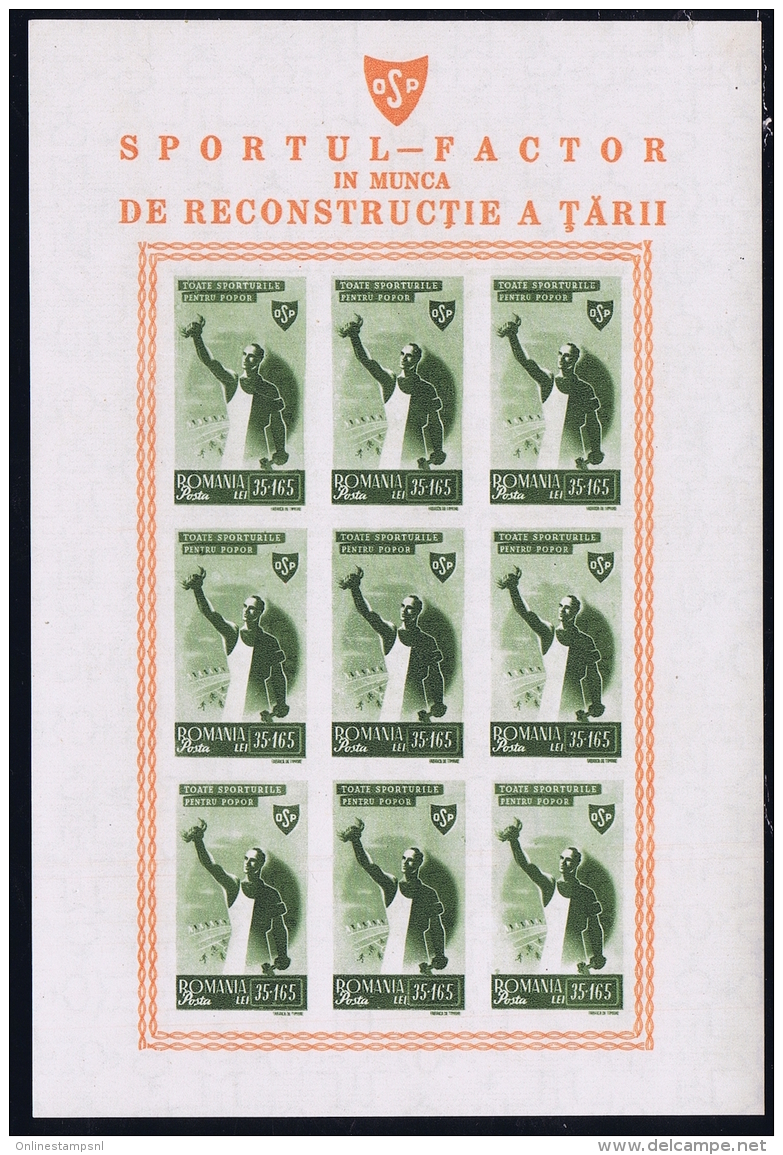 Romenia: 1945 Neuf Sans Charniere /MNH/**/postfrisch Block - Hojas Bloque