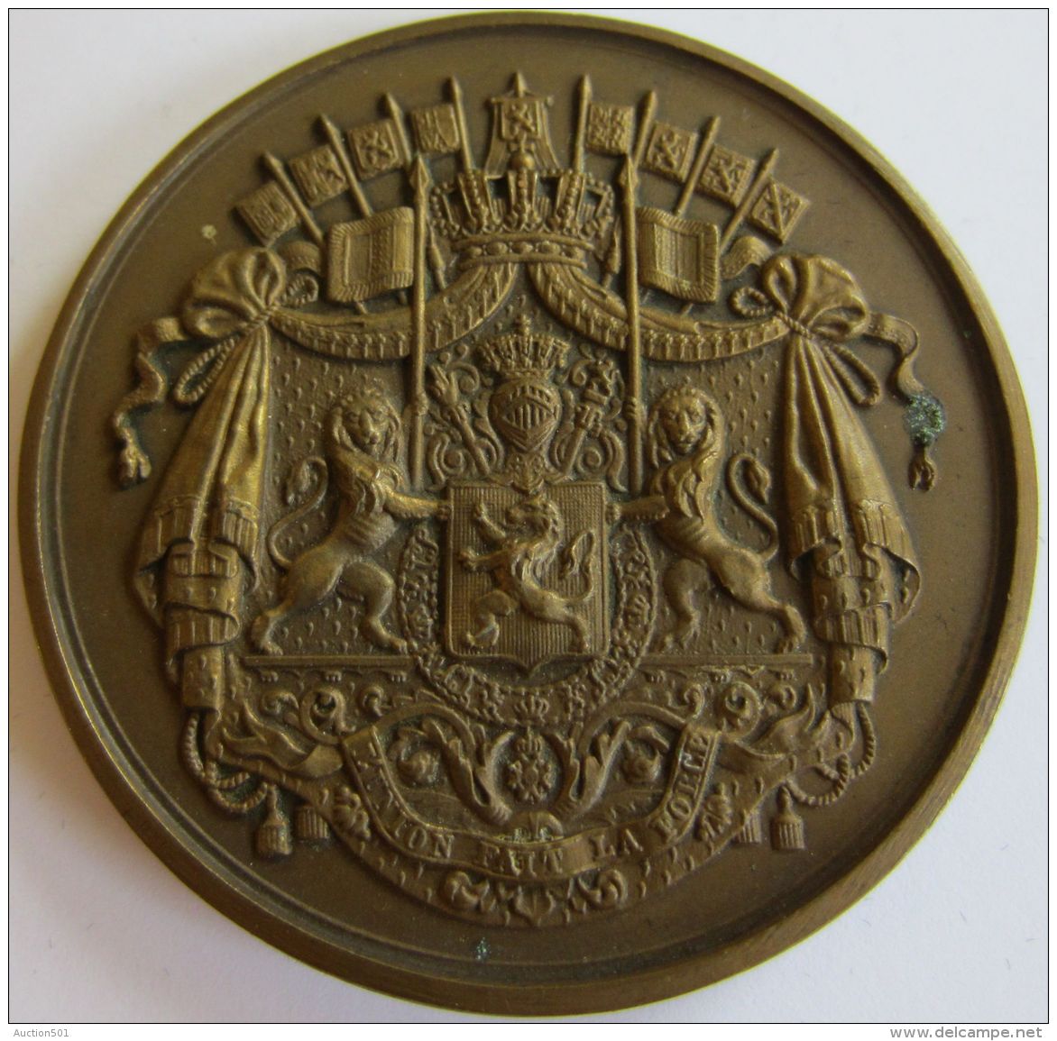 M02003  VILLE DE BRUXELLES - BLASON  (52g) Armoiries De La Belgique Au Revers - Professionals / Firms