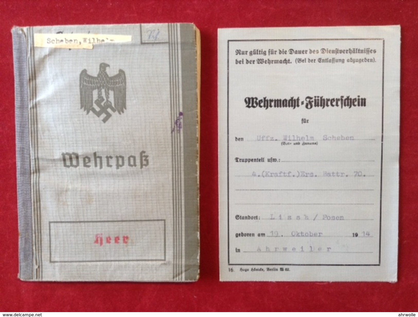 Wehrpaß Heer 1936 Und Wehrmacht-Führerschein 1940 Eines Unteroffiziers WW2 - Documents