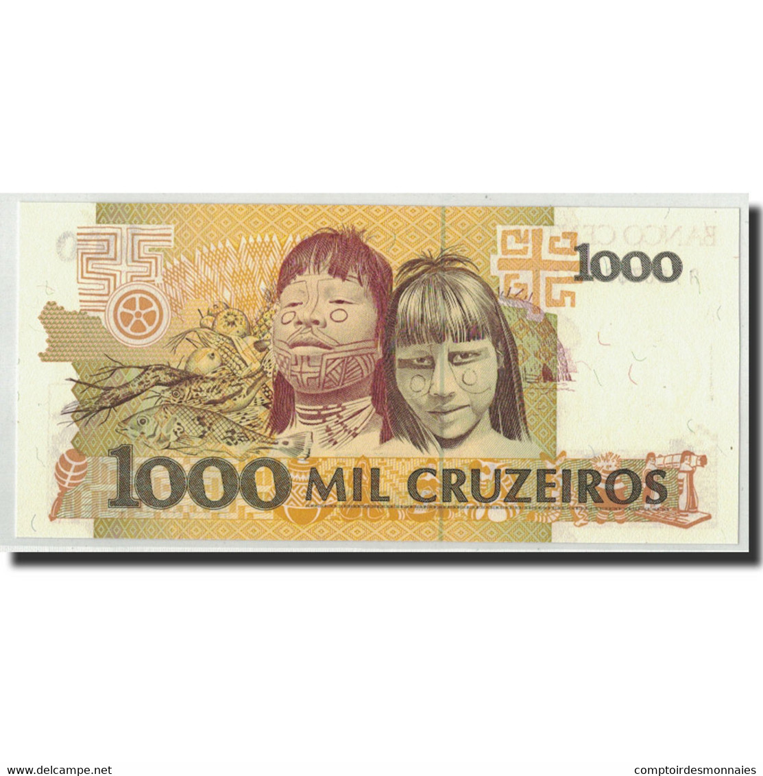 Billet, Brésil, 1000 Cruzeiros, Undated (1990-91), KM:231c, NEUF - Brésil