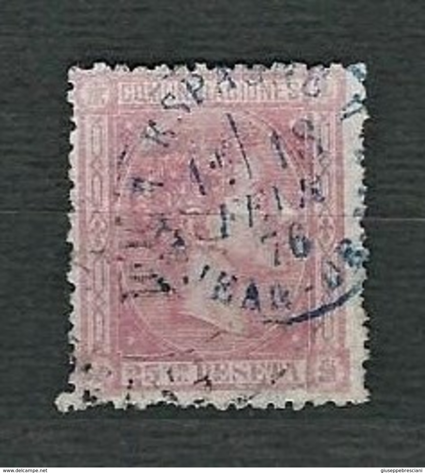 SPAGNA 1875 - Alfonso XII - 25 C. Rosa - Yt:ES 157 - Usati
