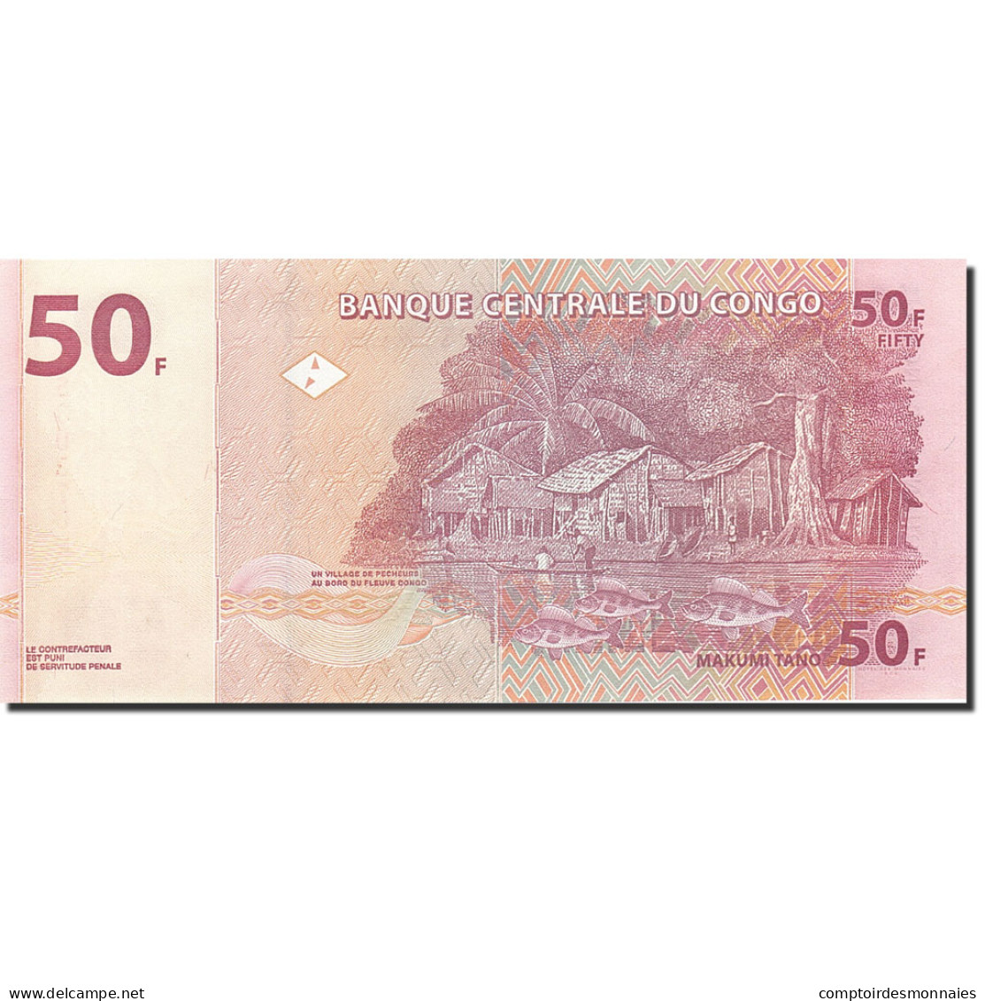 Billet, Congo Democratic Republic, 50 Francs, 2000, 2000-01-04, KM:91a, SPL - Repubblica Del Congo (Congo-Brazzaville)