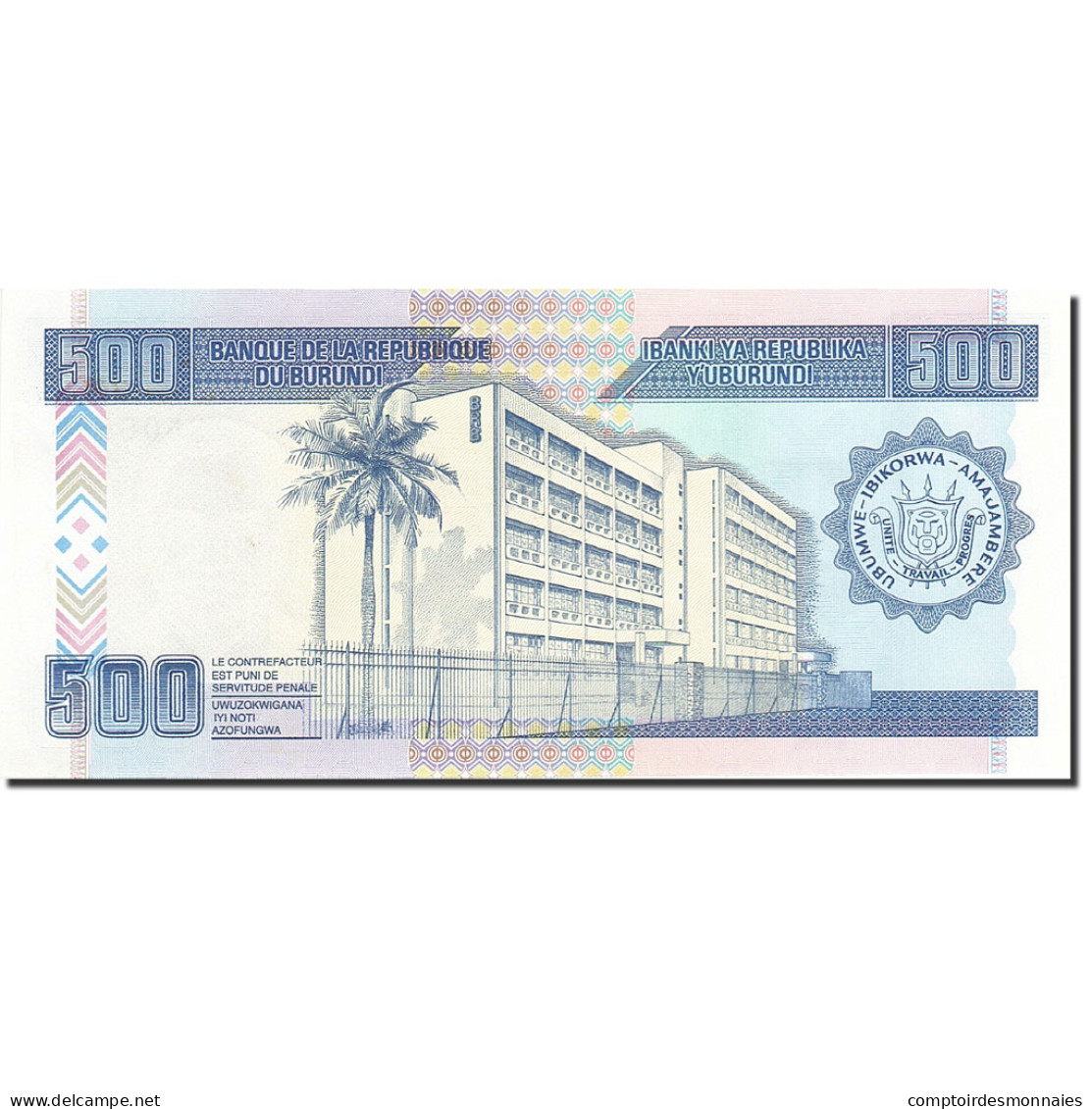 Billet, Burundi, 500 Francs, 1993-1997, 1995-02-05, KM:37a, SUP - Burundi