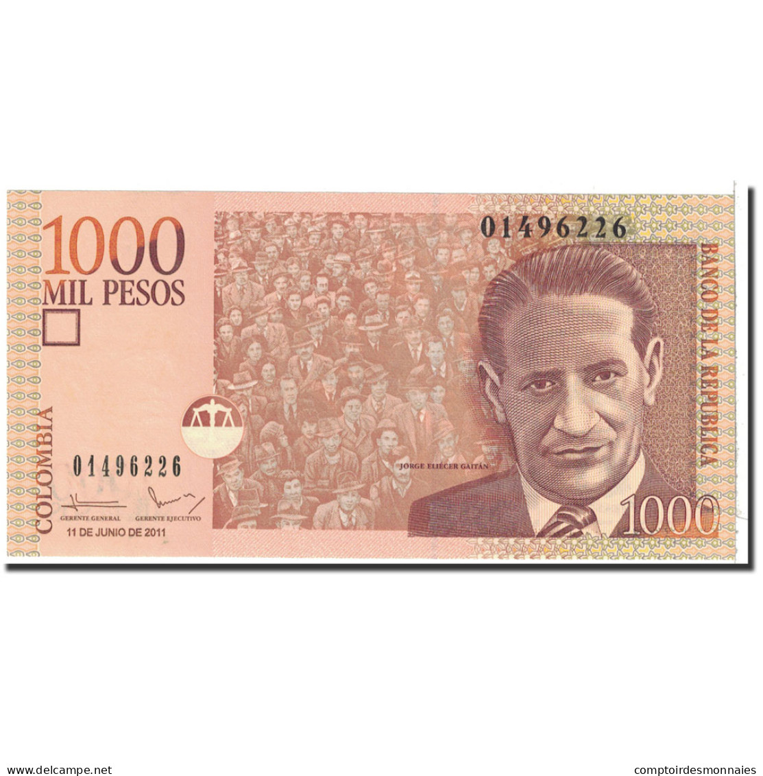 Billet, Colombie, 1000 Pesos, 2011, 2011-06-11, KM:456o, NEUF - Colombia