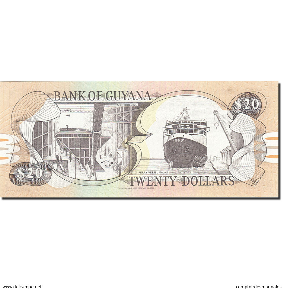 Billet, Guyana, 20 Dollars, 1996-1999, Undated (1996), KM:30e, SPL - Guyana