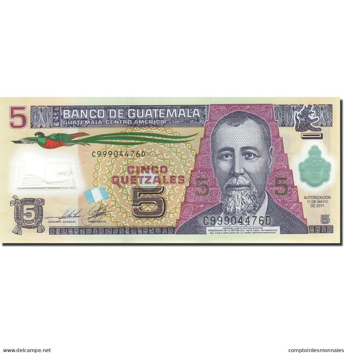 Billet, Guatemala, 5 Quetzales, 2011, 2011-05-11, NEUF - Guatemala