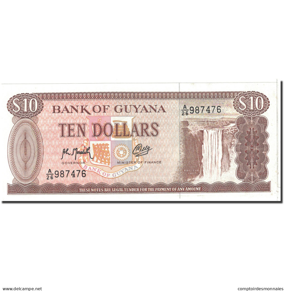 Billet, Guyana, 10 Dollars, 1966, Undated, KM:23f, SPL+ - Guyana