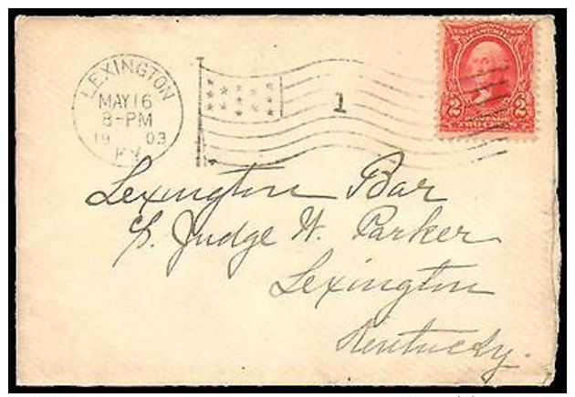 KENTUCKY LEXINGTON 1903 MAY 16  FLAG CANCEL ( 1 ) - Postal History