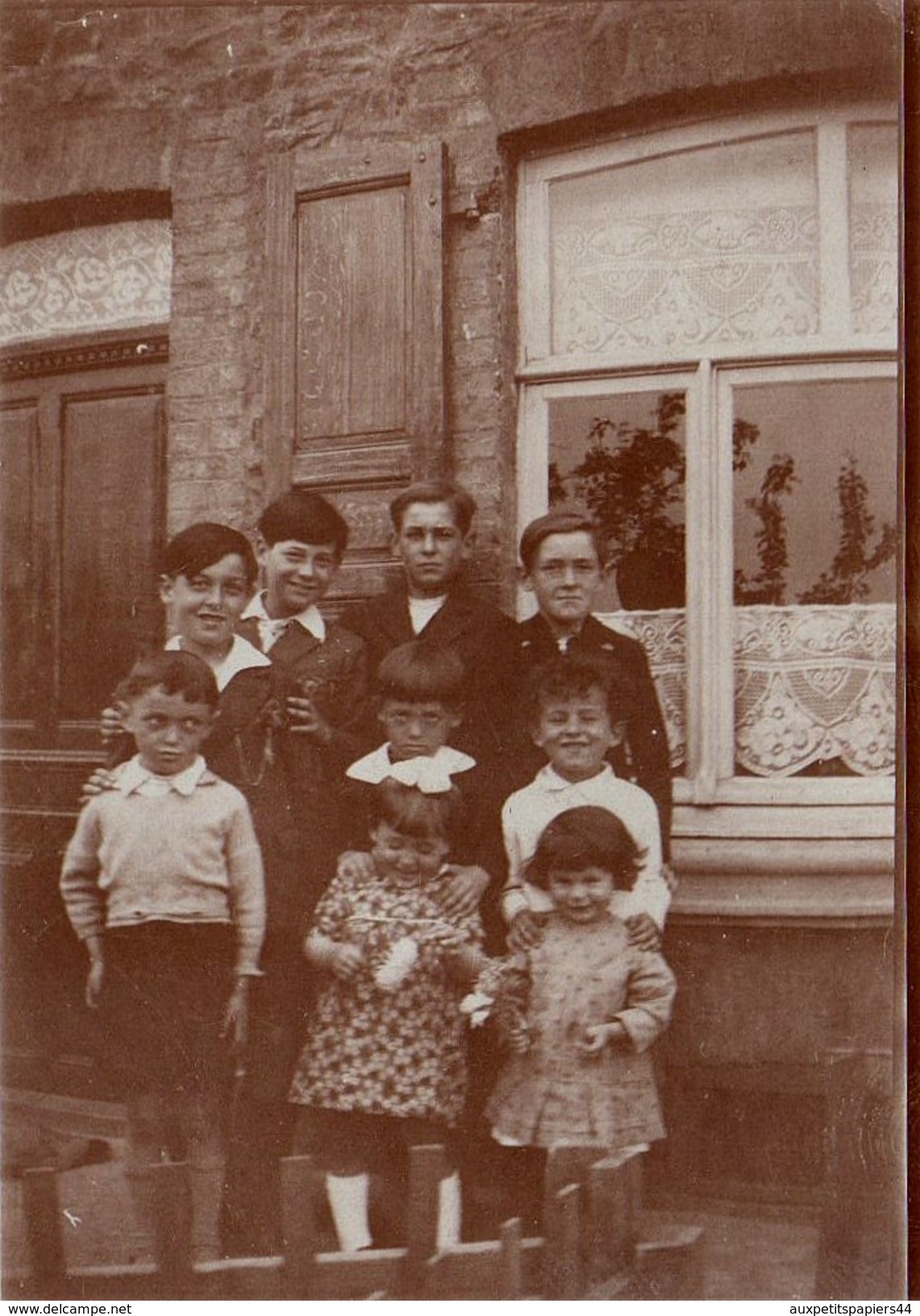 Photo Originale Enfant - Une Bien Belle Fratrie De 9 Enfants Vers 1930/40 - Personnes Identifiées