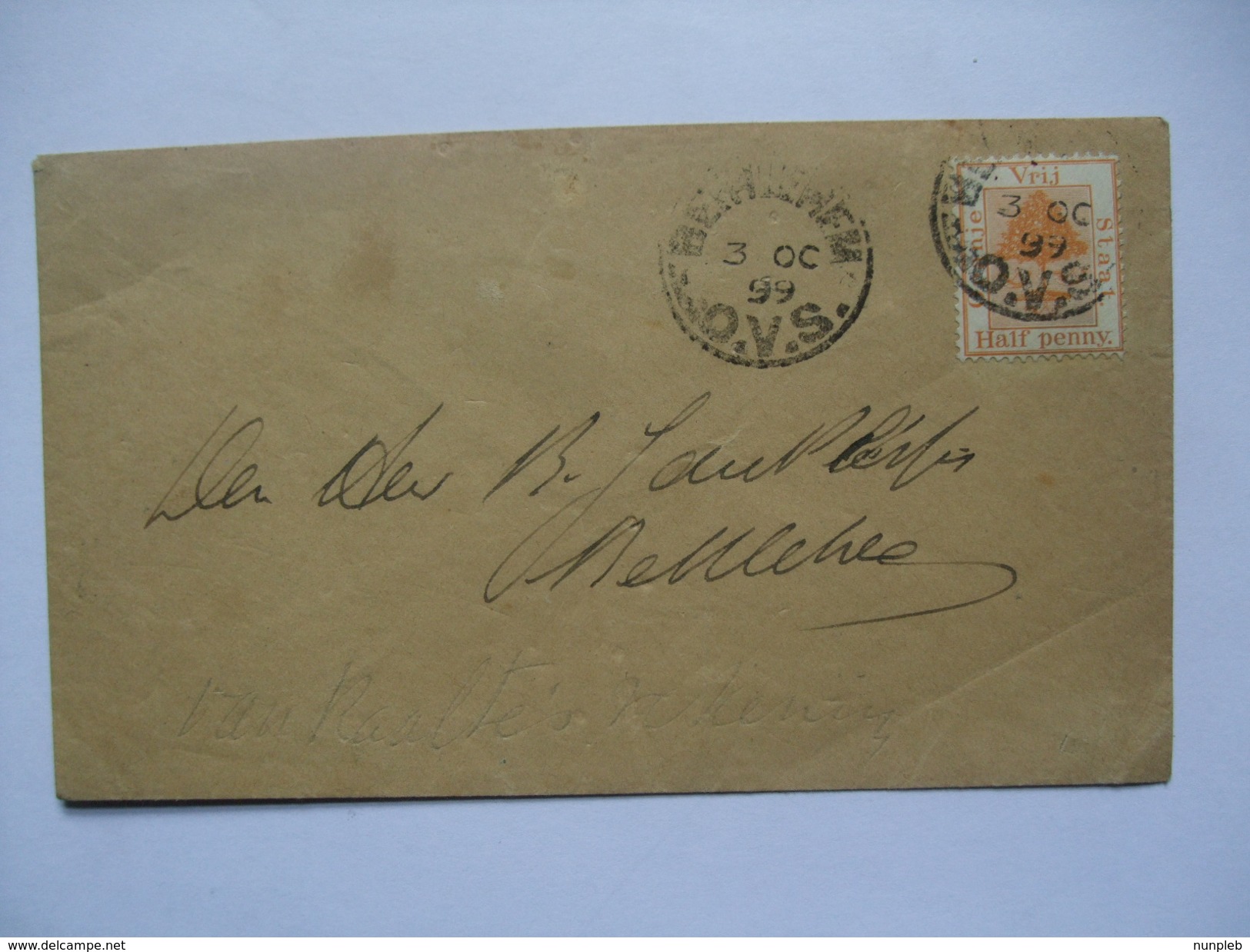 ORANGE FREE STATE - 1899 Cover - Bethlehem Postmarks - Oranje-Freistaat (1868-1909)