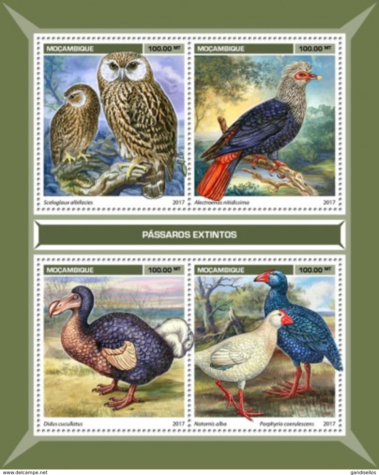 MOZAMBIQUE 2017 SHEET EXTINCT BIRDS AVES EXTINTAS OISEAUX UCCELLI Moz17110a - Mozambique