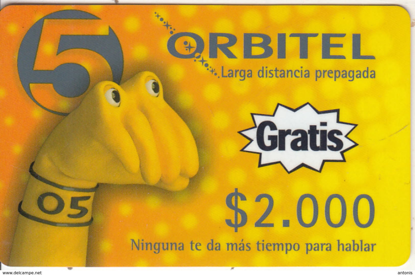COLOMBIA - Orbitel Promotion Prepaid Card $2000, 03/00, Exp.date 09/00, Used - Colombia
