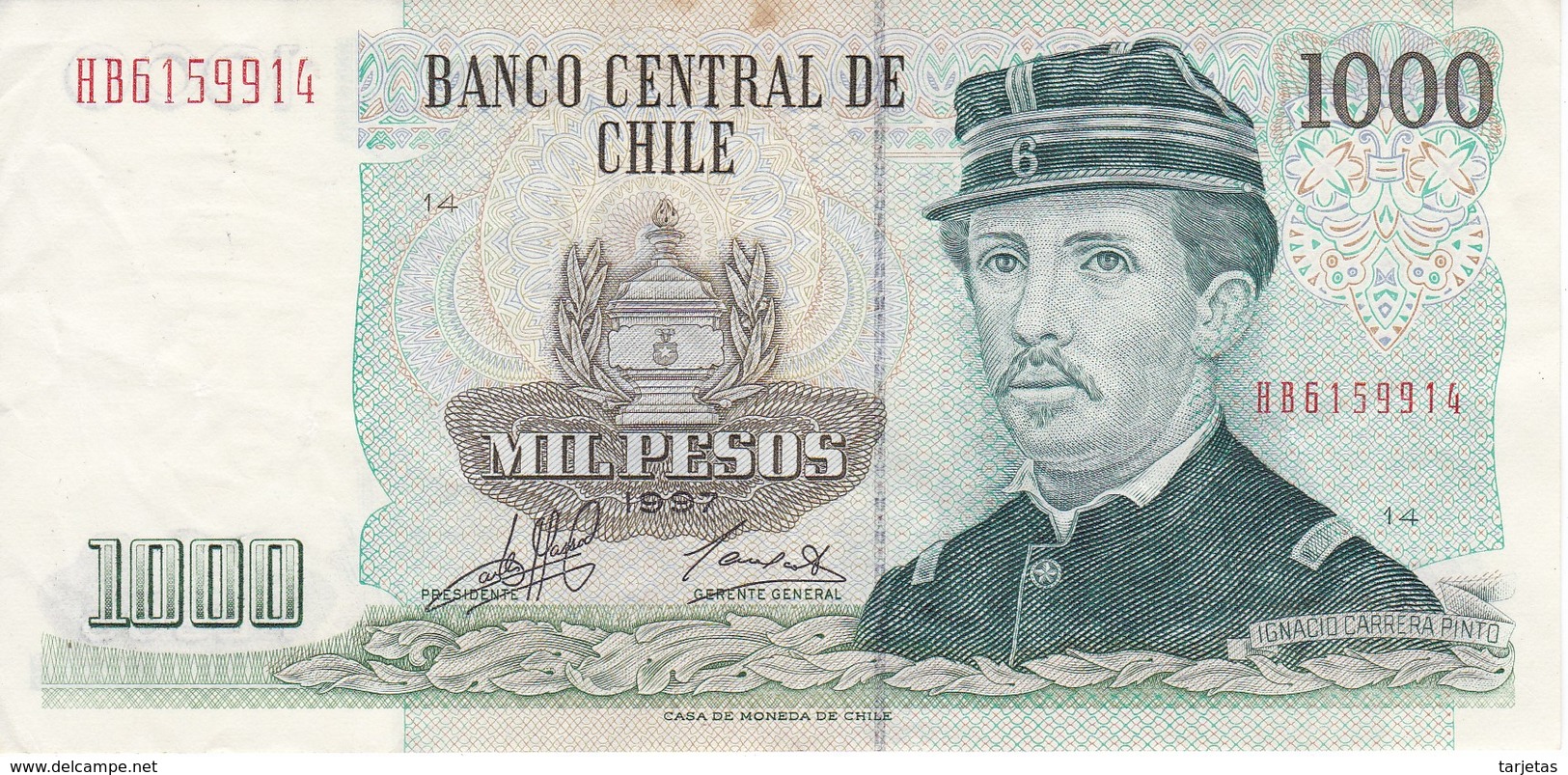 BILLETE DE CHILE DE 1000 PESOS DEL AÑO 1997  (BANK NOTE) - Chili