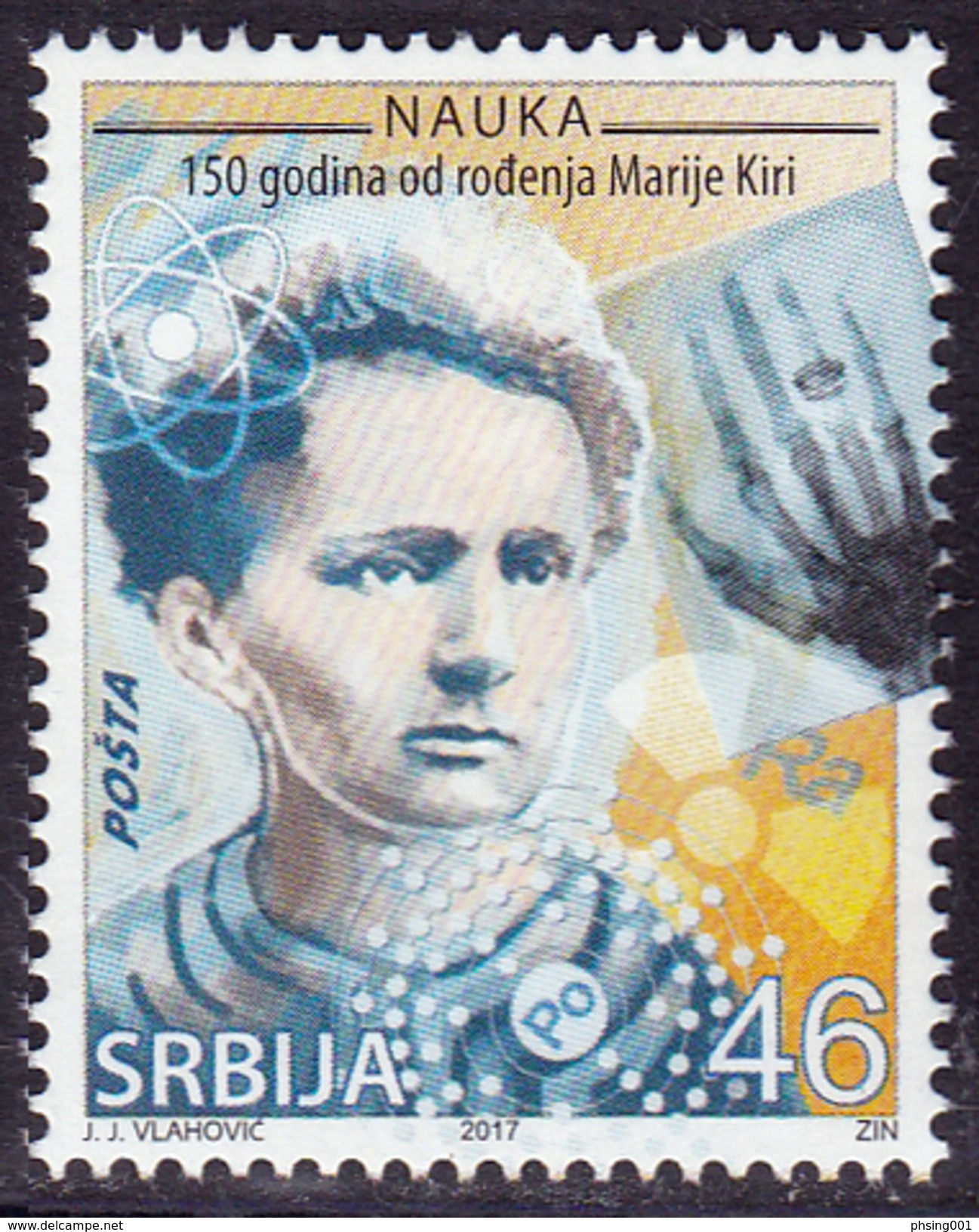 Serbia 2017 Science, Marie Curie, Chemistry, Physics, X-ray, Famous People, France, MNH - Serbia