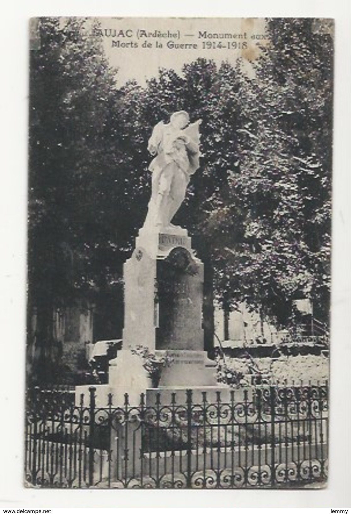 07 - JAUJAC - MONUMENT AUX MORTS DE LA GUERRE 1914-18 - Altri & Non Classificati