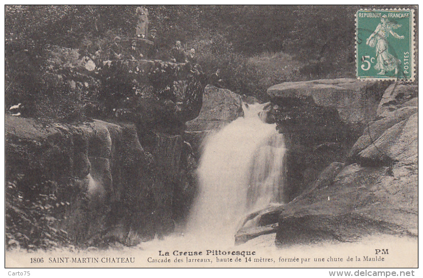 Saint-Martin-Château 23 - Cascade Des Jarreaux - Cachet Marsac 1916 - Autres & Non Classés