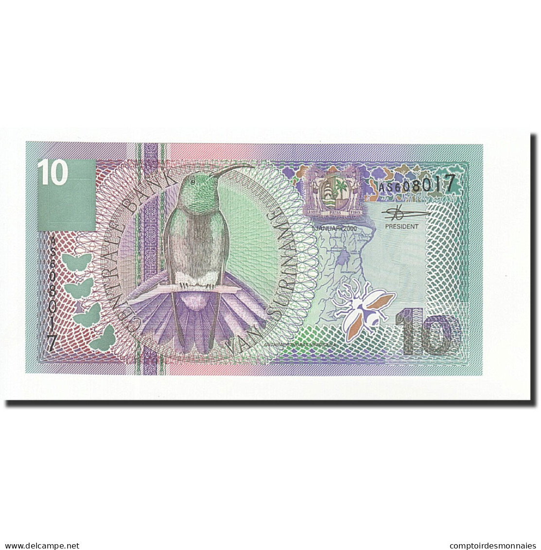 Billet, Surinam, 10 Gulden, 2000-01-01, KM:147, NEUF - Suriname