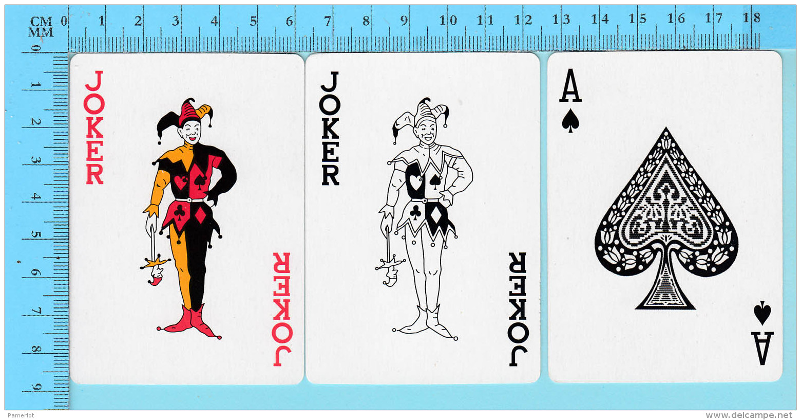 Cartes à Jouer - 2 Joker + As De Pique , Fou Du Roi - Arriere Clasique - 2 Scans - Cartes à Jouer Classiques
