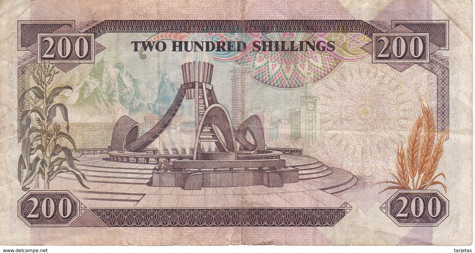 BILLETE DE KENIA DE 200 SHILINGI DEL AÑO 1986 (BANK NOTE) - Kenia