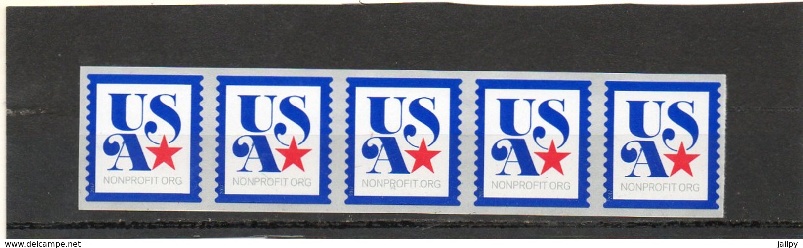 ETATS-UNIS    Bande De 5 Timbres   Non Profit      2017   Patriotic  (3K)   Avec N° Au Dos  Neufs - Unused Stamps