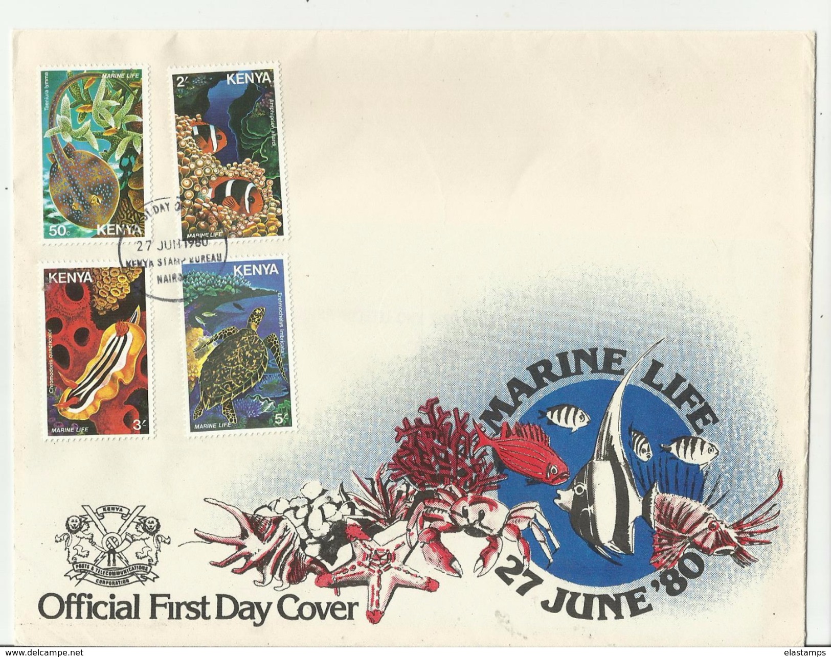 KENYA FDC 1980 FISCHE - Kenia (1963-...)