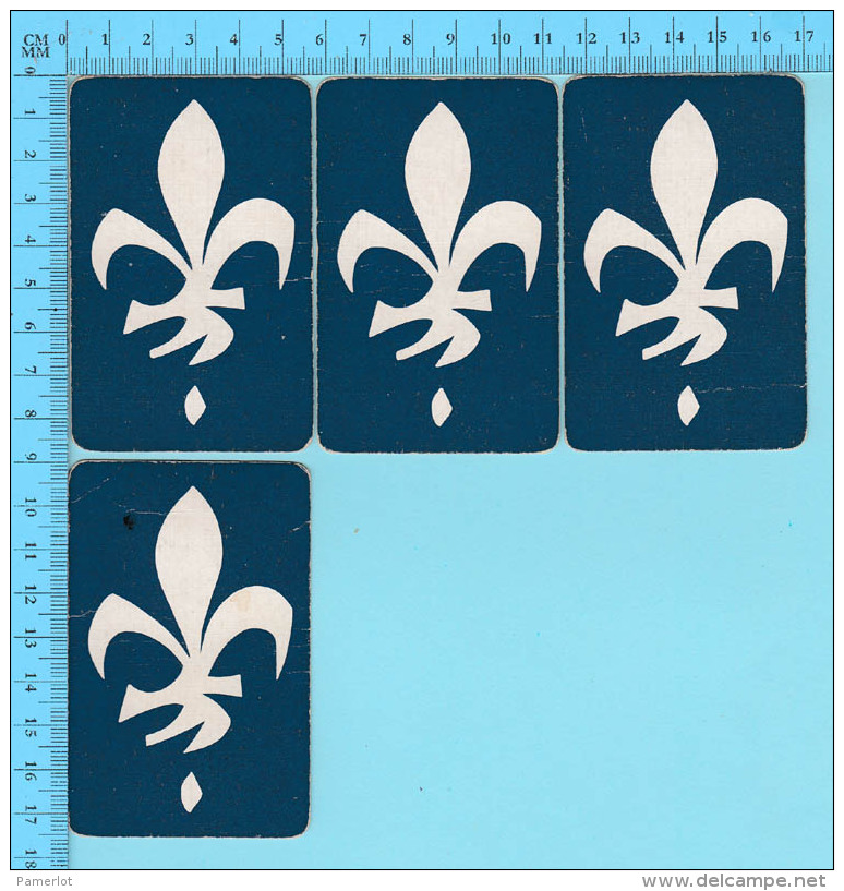 Cartes à Jouer   - 4 Faces De Coeur Artistique -  Arriere Fleur De Lys Par Normand Hudon  - 2scans - Cartes à Jouer Classiques