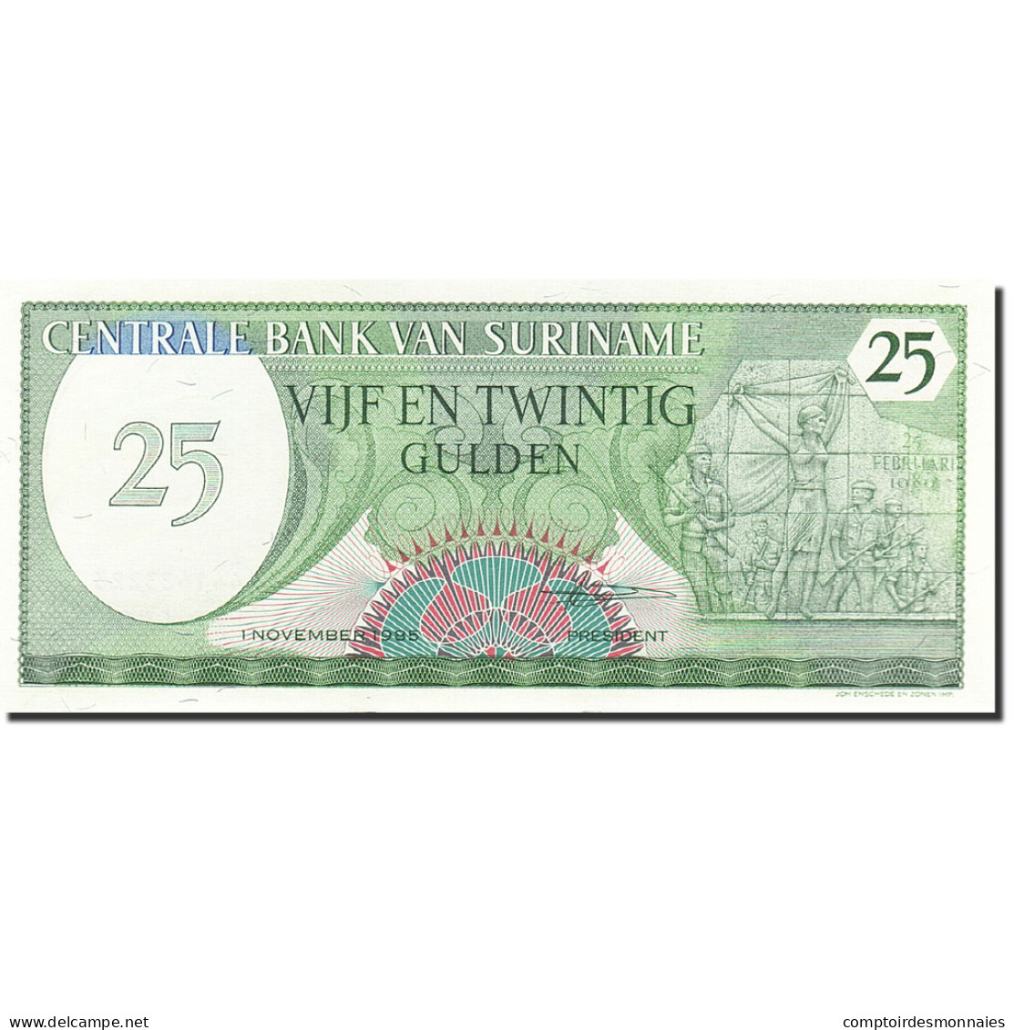 Billet, Surinam, 25 Gulden, 1982, 1985-11-01, KM:127b, NEUF - Surinam