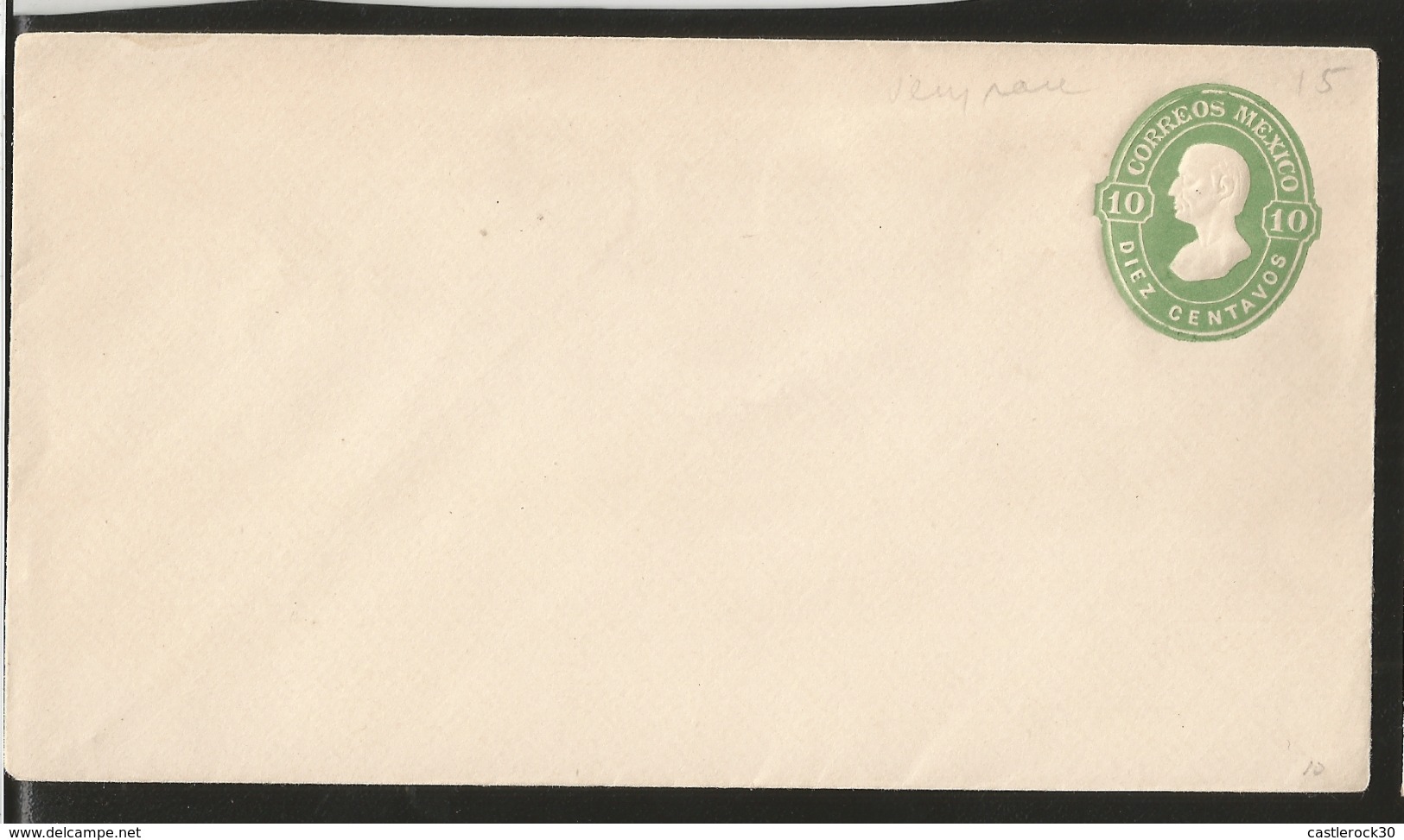 J) 1874 MEXICO, 10 CENTS GREEN, WITH EMBOSSED, POSTAL STATIONARY, TO PUEBLA - Mexico