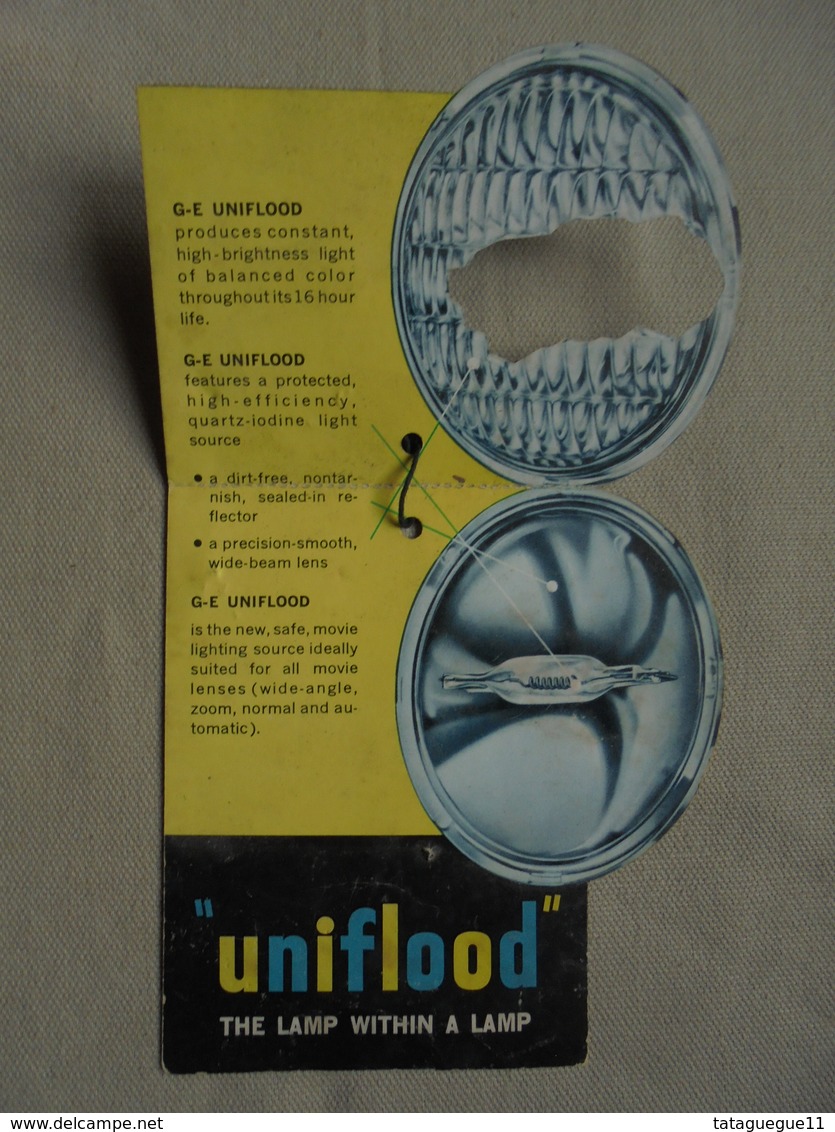 Ancien - Etiquette Lampe/phare "UNIFLOOD" General Electric - United States