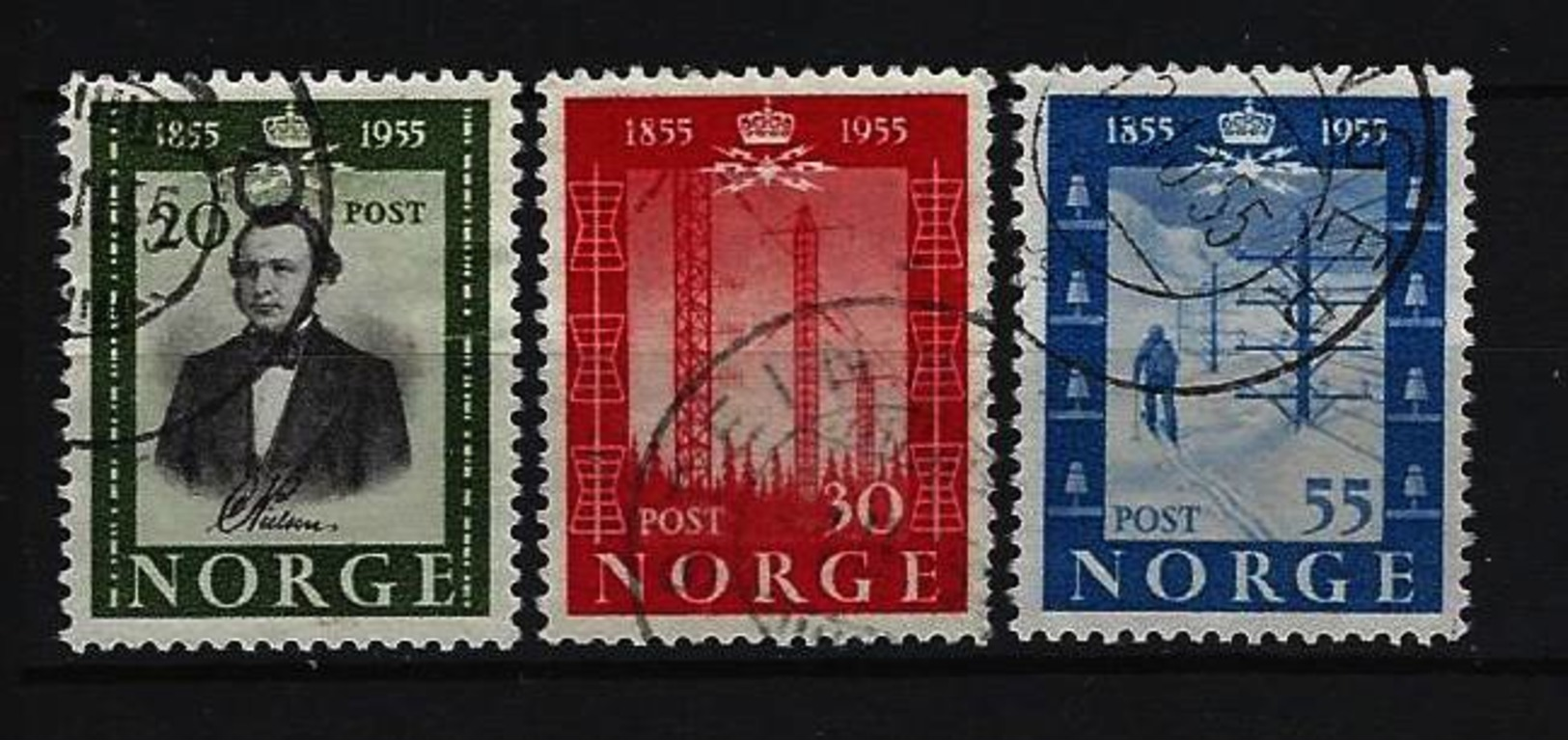 NORWEGEN - Mi-Nr. 387 - 389 - 100 Jahre Telegraphie In Norwegen Gestempelt - Gebraucht