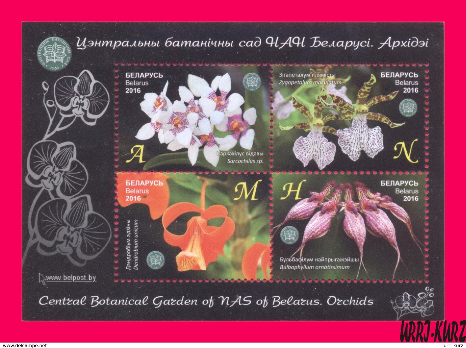 BELARUS 2016 Nature Flora Plants Flowers Orchids From Central Botanical Garden S-sheet Mi Bl.132(1099-1102) Sc970-973 - Belarus