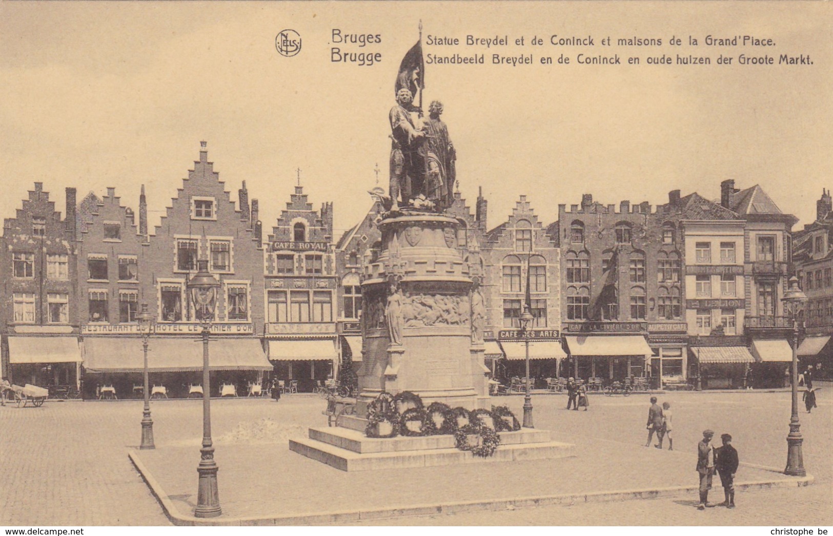 Brugge, Bruges, Standbeeld Breydel En De Coninck En Oude Huizen Der Groote Markt (pk34669) - Brugge